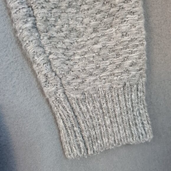 Abercrombie & Fitch Women Cardigan Wool Blend Oversized Long Open Gray w/Pocket - Picture 8 of 13